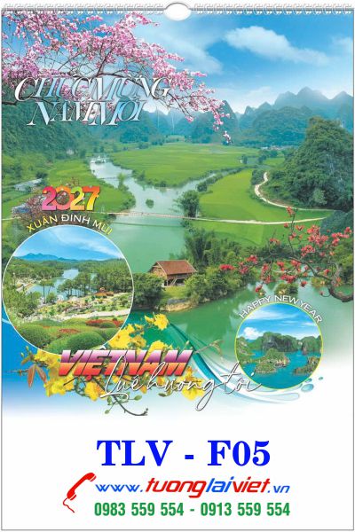 In Lịch lo xo 7 tờ Phong cảnh Việt Nam