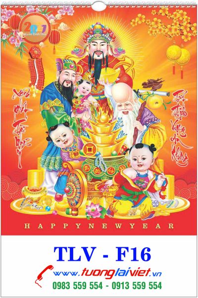 In Lịch lo xo 7 tờ Phúc lộc thọ