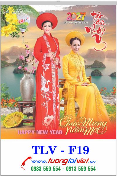 In Lịch nẹp thiếc Áo dài