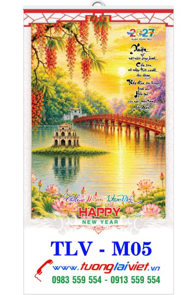 In Lịch nẹp thiếc Tranh lụa