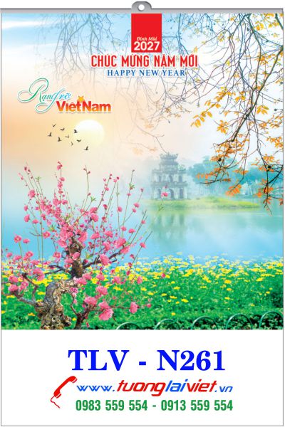 In Lịch treo tường 5 tờ Phong Cảnh Việt Nam