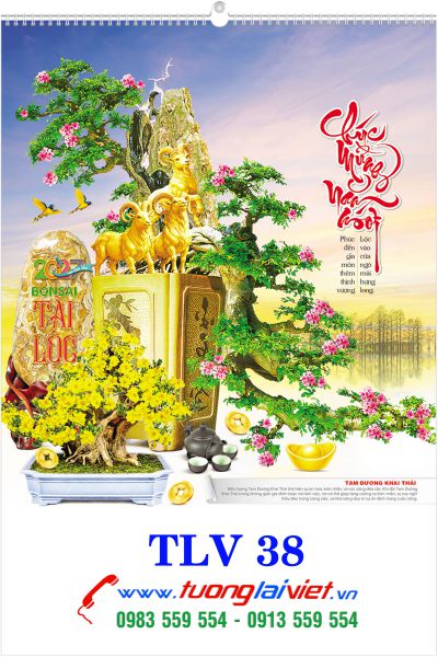 In Lịch treo tường 7 tờ Bonsai Tài Lộc