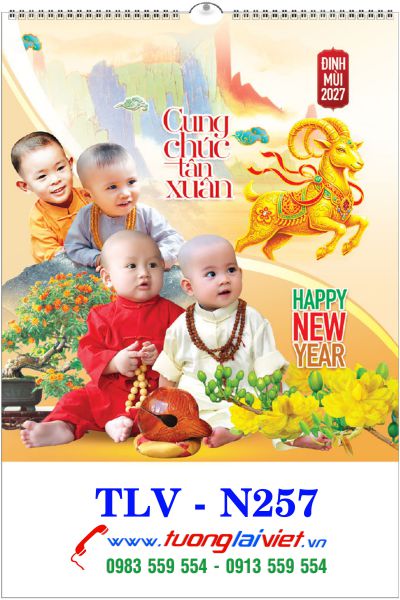 In Lịch treo tường 7 tờ Chú Tiểu